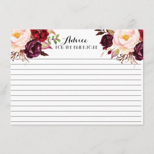 Cranberry, Marsala, Schöne Blumenberater Karten (Vorderseite)