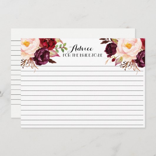 Cranberry, Marsala, Schöne Blumenberater Karten (Vorne/Hinten)