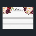 Cranberry, Marsala, Schöne Blumenberater Karten<br><div class="desc">Cranberry,  Marsala Floral Advice Cards</div>