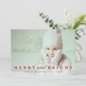 Cranberry | Merry & Bright Foto Feiertagskarte (Stehend Vorderseite)
