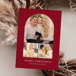 Cranberry Minimalistisch Arch 3 Foto Feiertagskarte