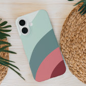 Cranberry & Mint Boho Farbdurchsatz iPhone 16 Hülle