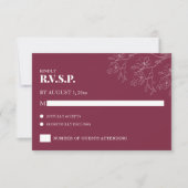 Cranberry Modern Floral Wedding RSVP (Vorderseite)