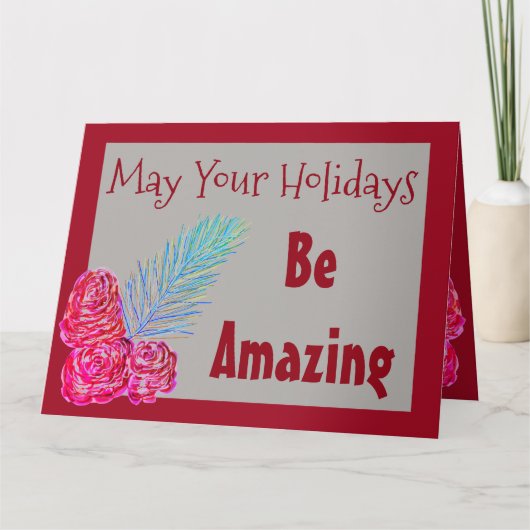 Cranberry Moderne Weihnachtskarte Karte (Vorderseite)