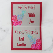 Cranberry Moderne Weihnachtskarte Karte (Innenseite)