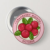 Cranberry Monat Oktober Button (Vorne & Hinten)
