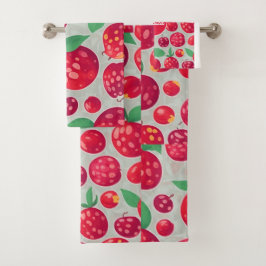 Cranberry Mosaic Personalisiertes Muster Badhandtuch Set