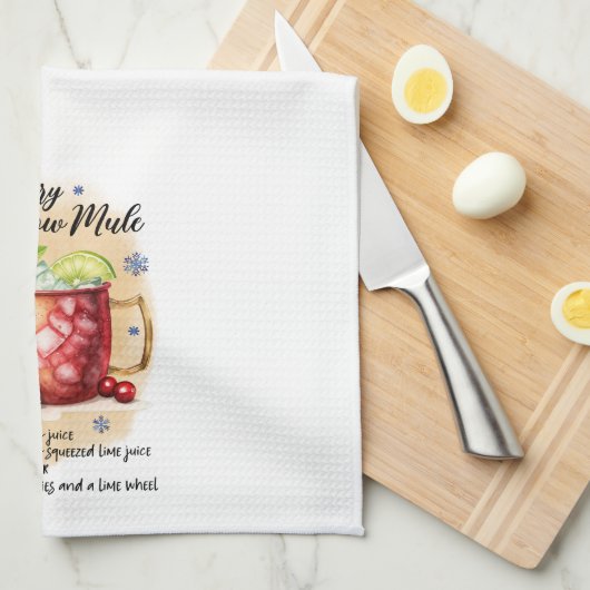 Cranberry Moskau Mule Cocktail Rezept Geschirrtuch (Viertel Falte)