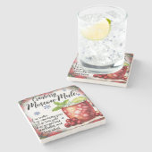 Cranberry Moskau Mule Recipe Marmor Untersetzer (Seitenansicht)