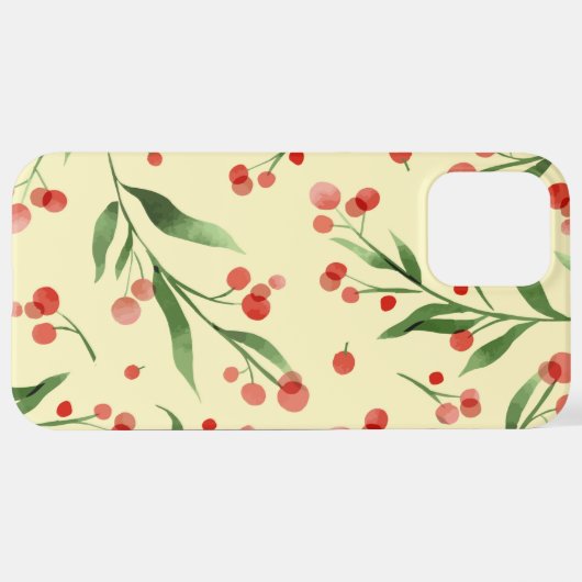 Cranberry Muster Fruit and Nature iPhone FALL Hülle (Hinten horizontal)