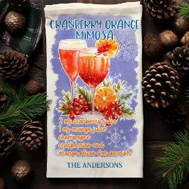 Cranberry Orange Mimosa Weihnachtscocktail Rezept Geschirrtuch