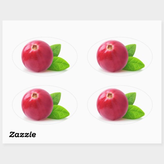 Cranberry Ovaler Aufkleber (Blatt)