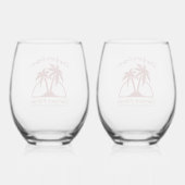 Cranberry Palms Stemless Wine Glasses Weinglas Ohne Stiel (Rückseite)