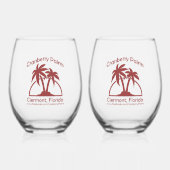 Cranberry Palms Stemless Wine Glasses Weinglas Ohne Stiel (Vorderseite)