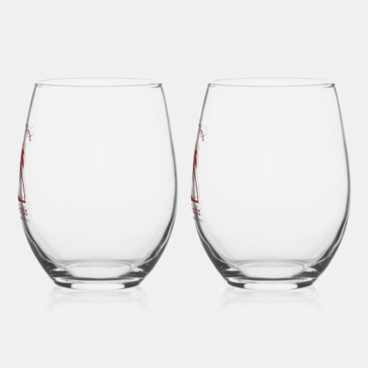 Cranberry Palms Stemless Wine Glasses Weinglas Ohne Stiel (Links)