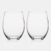 Cranberry Palms Stemless Wine Glasses Weinglas Ohne Stiel (Rechts)