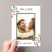 Cranberry Photo Holiday Save the Date Invitation  Acryleinladungen (Insitu (Handheld))