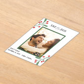 Cranberry Photo Holiday Save the Date Invitation  Acryleinladungen (Ablage )