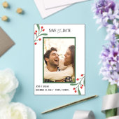 Cranberry Photo Holiday Save the Date Invitation  Acryleinladungen (In Situ (Hochzeit))