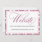 Cranberry Pink Lace Wedding Website Umschließung Einladung (Vorderseite)