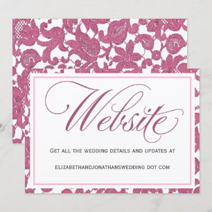 Cranberry Pink Lace Wedding Website Umschließung Einladung