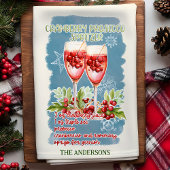 Cranberry Prosecco Weihnachtscocktail Rezept Geschirrtuch