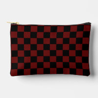 Cranberry Red and Black Checkerboard Pattern
