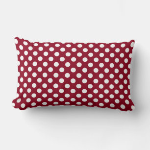 Cranberry Red and White Polka Dot Pattern Lendenkissen
