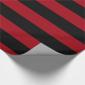 Cranberry Red Black XL Stripes Pattern V Geschenkpapier (Ecke)