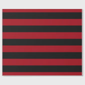 Cranberry Red Black XL Stripes Pattern V Geschenkpapier (Flach)