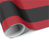 Cranberry Red Black XL Stripes Pattern V Geschenkpapier (Rolleneckpunkt)