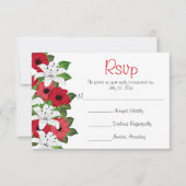 Cranberry Red Blume Lilies - Wedding RSVP Karte (Vorderseite)