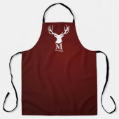 Cranberry Red Elk Buer Monogramm Familienname Schürze (Vorderseite)