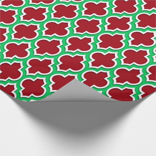 Cranberry Red Emerald Green Wht XL Marokkaner #4DS Geschenkpapier (Ecke)