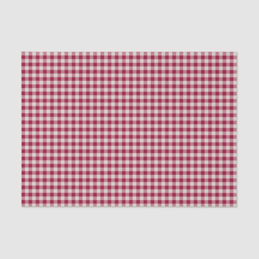 Cranberry Red Gingham Kariert Rustikaler Urlaub Seidenpapier (Vorderseite)