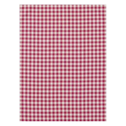 Cranberry Red Gingham Kariert Rustikaler Urlaub Tischdecke (Vorderseite)