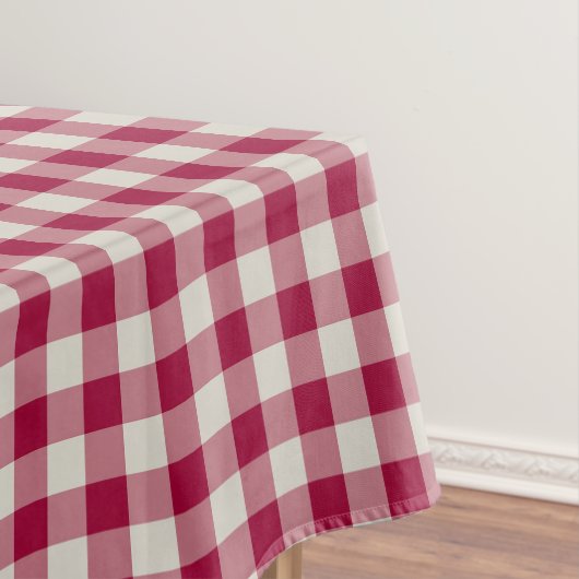 Cranberry Red Gingham Kariert Rustikaler Urlaub Tischdecke (Beispiel)