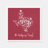 Cranberry Red Joy Holiday Blätter Texas Shape Serviette (Vorderseite)