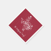 Cranberry Red Joy Holiday Blätter Texas Shape Serviette (Ecke)