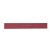 Cranberry Red Modern Edge Elegante Monogram Weddin Einladungsbanderole (Flach)