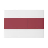 Cranberry Red Modern Edge Elegante Monogram Weddin Einladungsbanderole (Rückseitenbeispiel)