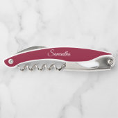 Cranberry Red Personalisiert Wedding Bridesmaid Kellnermesser (Rückseite)