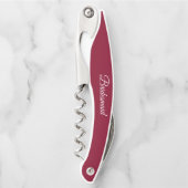 Cranberry Red Personalisiert Wedding Bridesmaid Kellnermesser (Vorderseite)