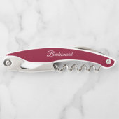 Cranberry Red Personalisiert Wedding Bridesmaid Kellnermesser (Vorderseite)
