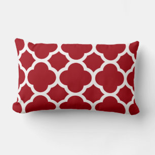 Cranberry Red Quatrefoil Pattern Lendenkissen