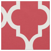 Cranberry Red Quatrefoil Tiles Pattern Stoff (Nahaufnahme)