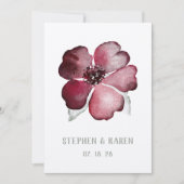 Cranberry Red Scarlet Blume Wedding Einladung (Vorderseite)