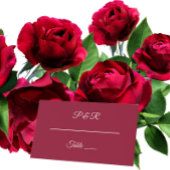 Cranberry Red Simple Stylized Script Wedding Platzkarte