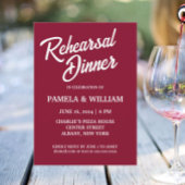 Cranberry Red Simple Wedding Probe Dinner Einladung