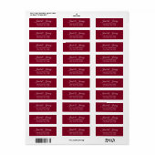 Cranberry Red Stylized Name Wedding Rücksendeadres (Vorne)